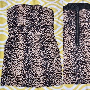 Mini Cheetah Print Retro Strapless Forever 21 Dress
